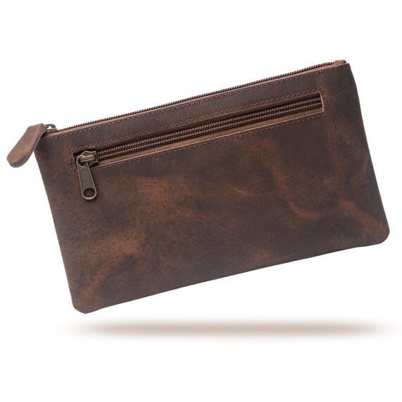 Full-Grain Leather Pencil Case – Handcrafte...