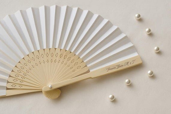Personalized wedding fans with your custom en...