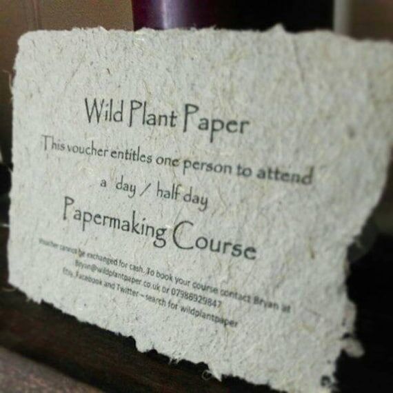 Papermaking workshop voucher...