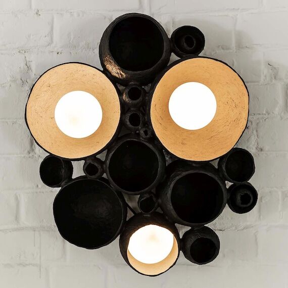 BAVOVNA Modern Black Wall Sconce - Sculptural...