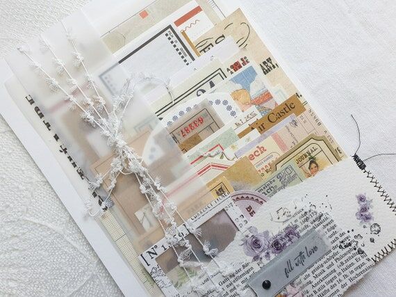 30/50 pieces Mystery Ephemera pack, vintage j...