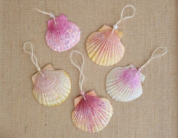 Handmade Glitter Seashell Ornament: Pink Beac...