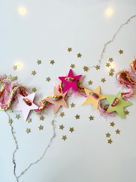Rainbow Star Garland, Nursery Decor, Playroom...
