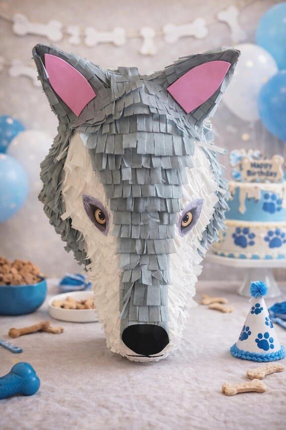 Wolf Piñata for Birthday Party – Dog Theme...