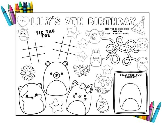 Personalized Squishy Activity Sheet: Coloring...