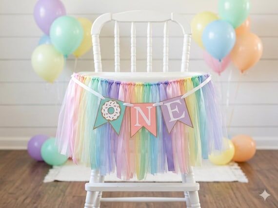 Donut High Chair Tutu: First Birthday Party D...