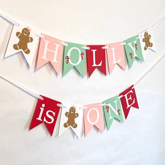 Gingerbread First Birthday Banner: Winter One...