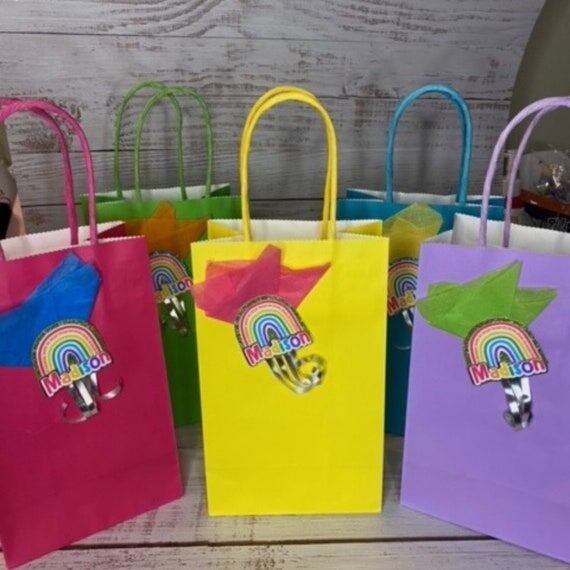 Custom Rainbow Goody Bags, Personalized Party...