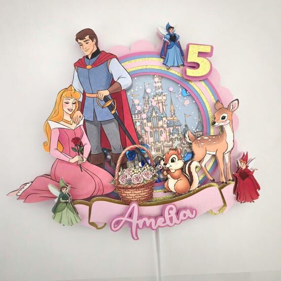 Personalized Princess Aurora Cake Topper: Sle...