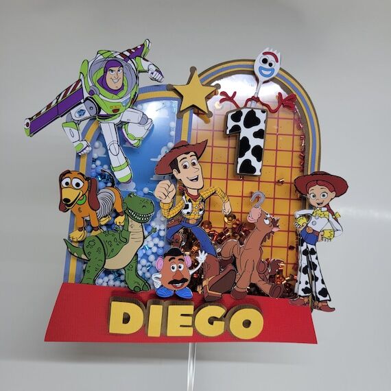 Personalized Toy Story Shaker Cake Topper: Ha...