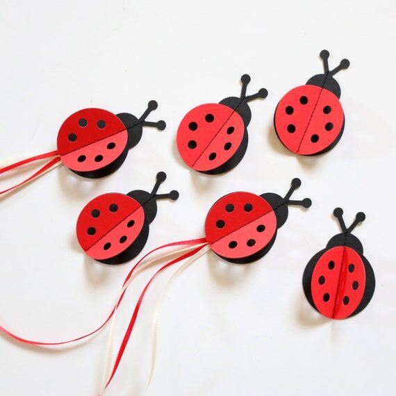 Handmade Paper Ladybug Party Decorations, Lit...