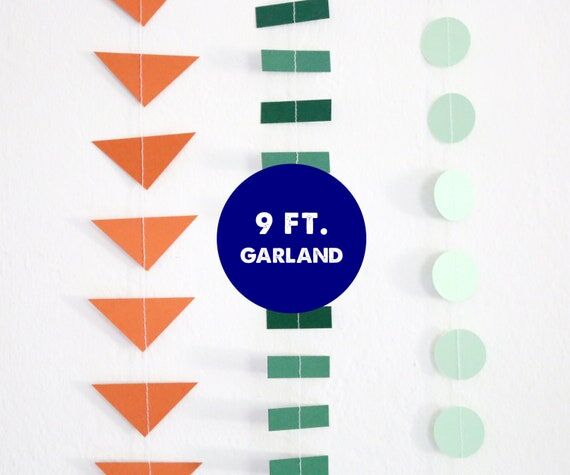 9ft Geometric Paper Garland: Circle, Dot, Tri...