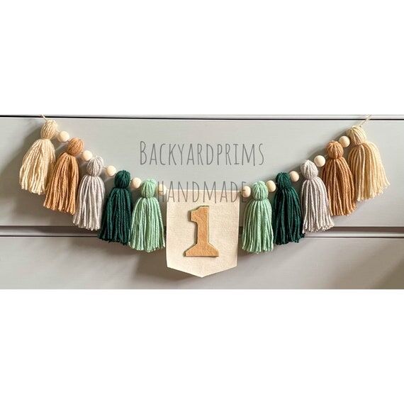 Woodland 1st Birthday Yarn Tassel Garland, Ea...