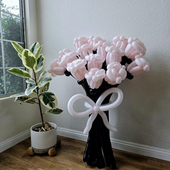 Rose Balloon Bouquet - Handmade Floral Gift, ...