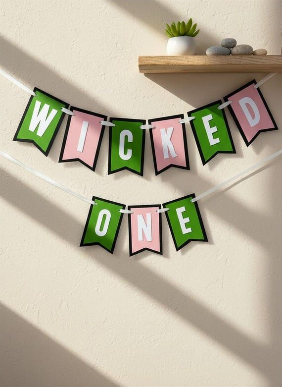 Wicked One Handmade Cardstock Banner: First B...