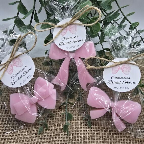 Bow shaped soap favors, bridal shower, baby s...