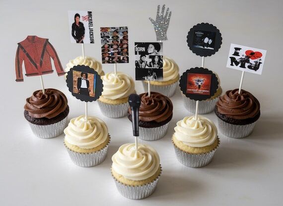 MJ Pop Star Cupcake Toppers | Music Theme Par...