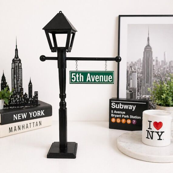 New York Inspired Lamp Post Centerpiece, 21 I...