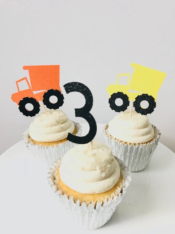 Construction cupcake toppers/ transportation ...