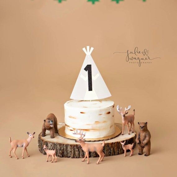 Personalized Wild One Teepee Cake Topper, Tri...