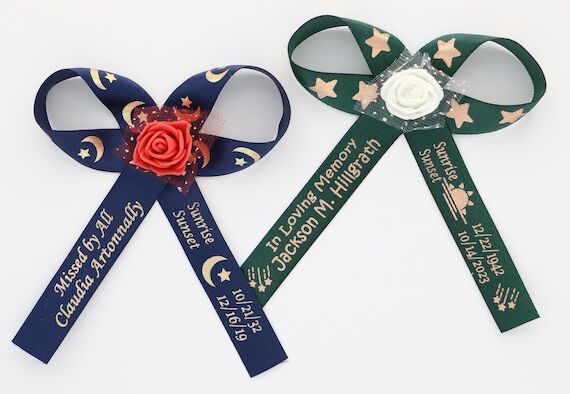 Personalized Bereavement Ribbon Double Loop B...
