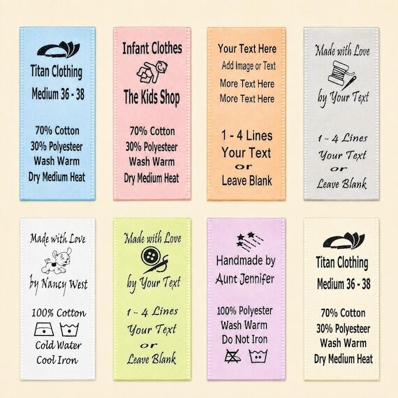 Personalized, Fold Over Sewing Labels - Custo...