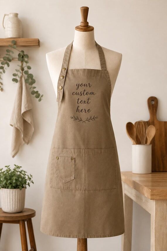 Personalized Apron: Custom Text, Adjustable S...