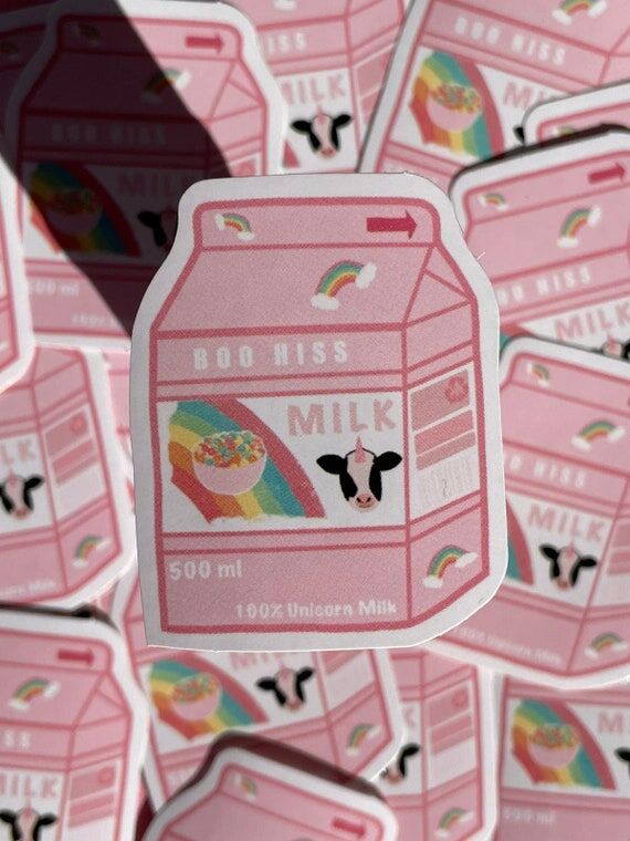 Unicorn milk sticker, die cut sticker, weathe...