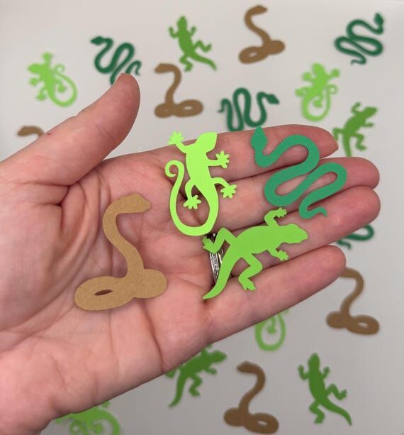 Reptile Confetti - Set of 80 - Party Decor, T...