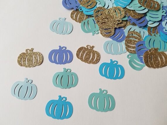 Little Pumpkin Confetti - Blue -Set of 100 - ...