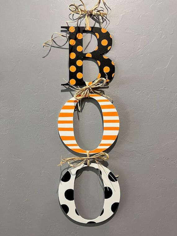 Front Door Halloween Wreath Boo Door Hanger H...