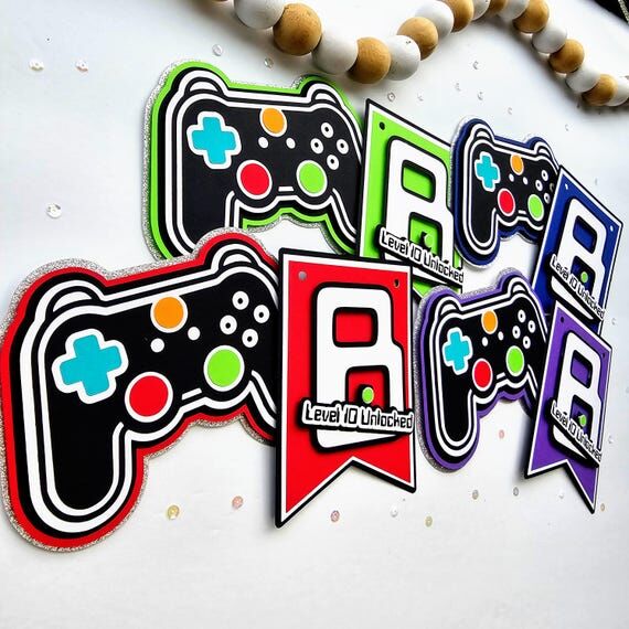 Personalized Video Game Birthday Banner | Ga...