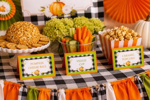 Personalized Pumpkin Food Tents, Fall Buffet ...