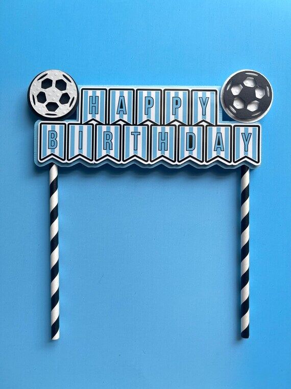 Soccer Birthday Cake Topper: 3D Party Decorat...