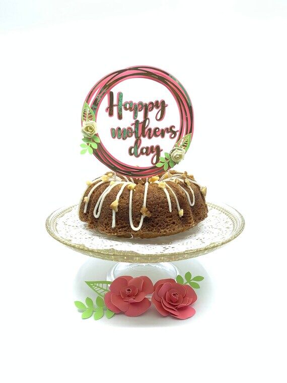 Happy Mother's Day Cake Topper: Layered Flowe...