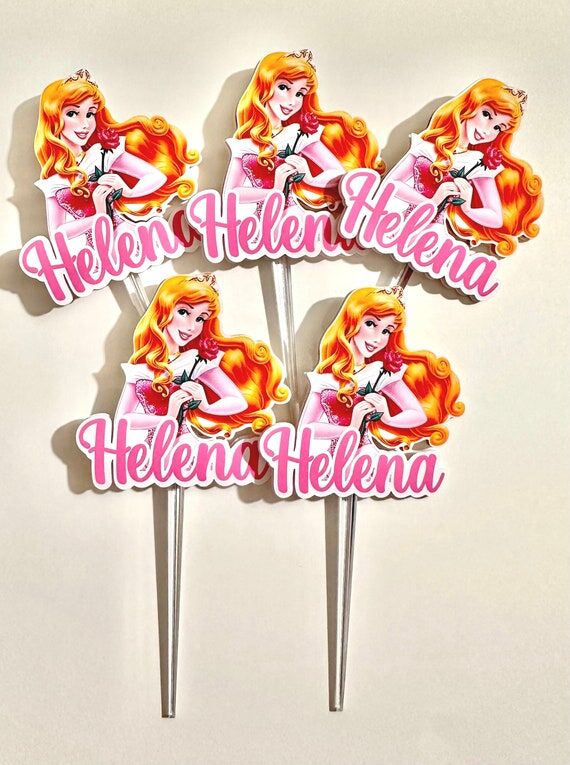 Aurora cup cake topper- Sleeping Beauty Party...