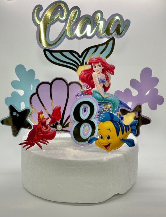 Little Mermaid Cake Topper – Handmade Party...