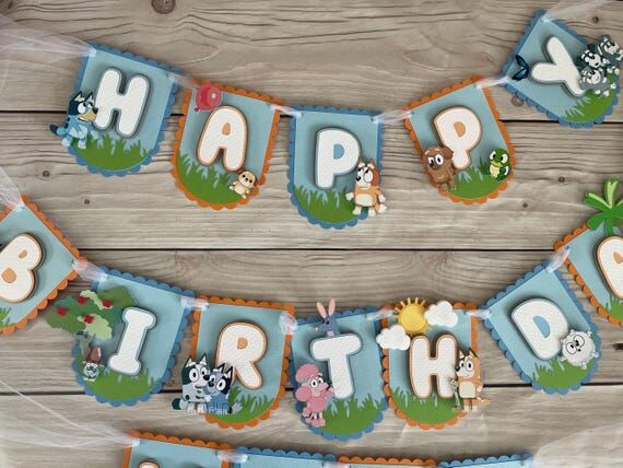 Bluey Birthday Banner, Bluey Party, Bluey and...