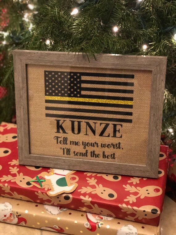 Personalized Dispatcher Burlap Print, Thin Go...
