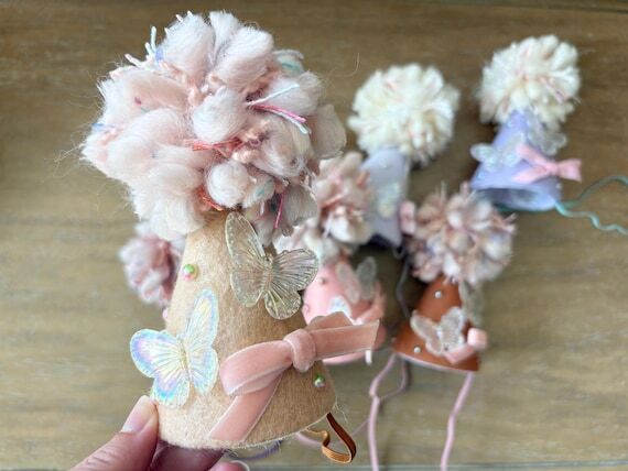 Felt Birthday Hat: Iridescent Butterflies, Ve...
