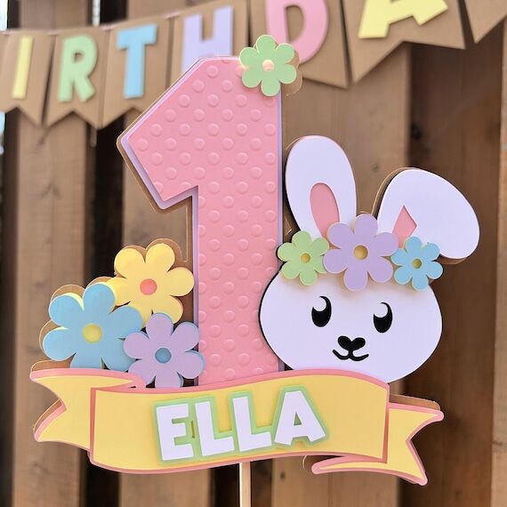 Custom Pastel Bunny Cake Topper | Some Bunny ...