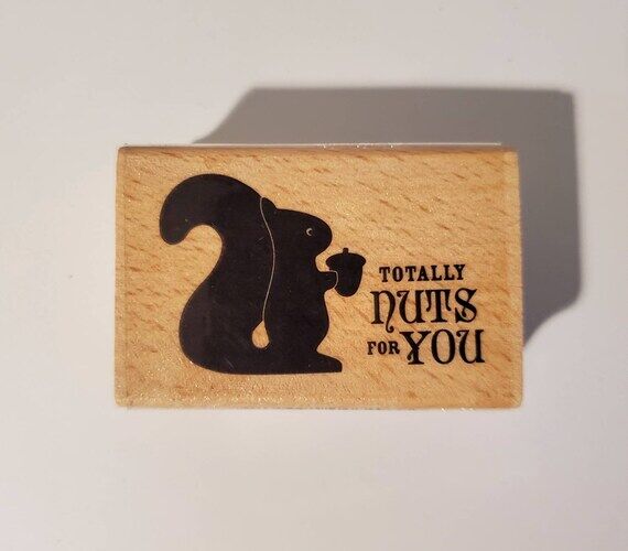 Squirrel Wooden Rubber Stamps, Totally Nuts F...