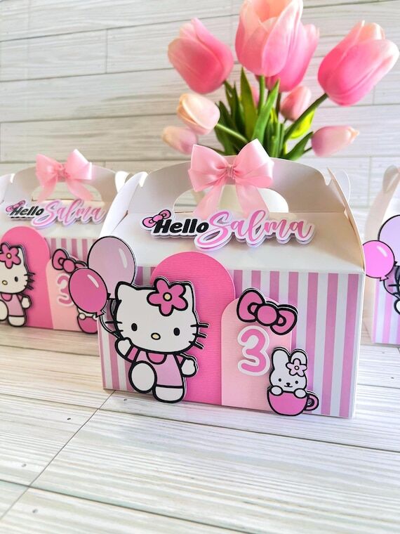 Pink Bow Party Favor Boxes – Cute and Adora...