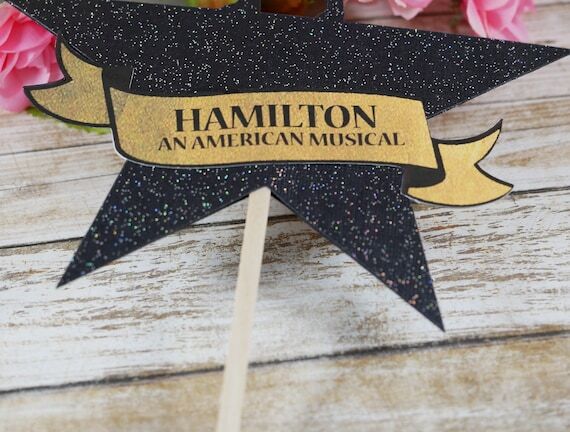 Hamilton Cake Topper, Glitter Star, Musical P...