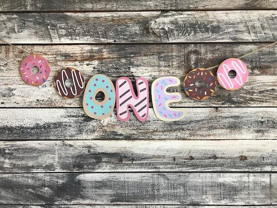 Donut First Birthday Banner: High Chair Decor...