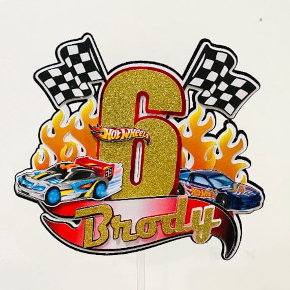 Fast car cake topper, car party cake topper, ...