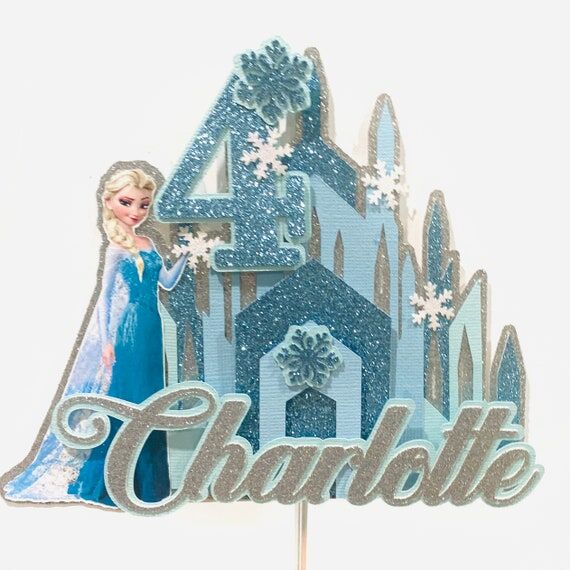 Frozen inspired personalized cake topper, fro...