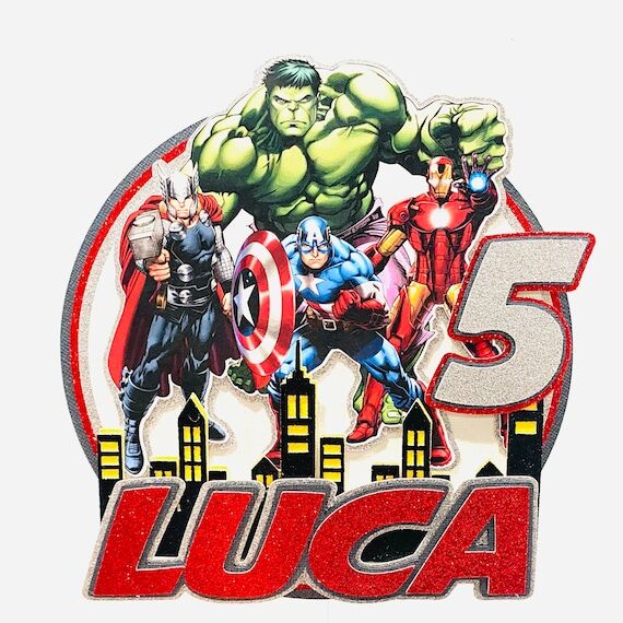 Avengers party cake topper, Hulk cake topper,...