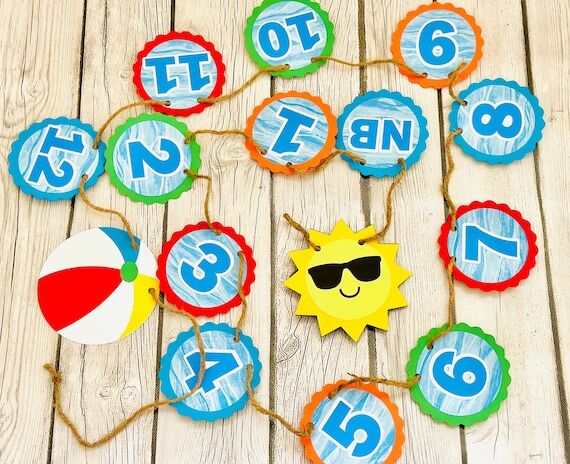 Pool Party First Year Photo Banner: Splish Sp...