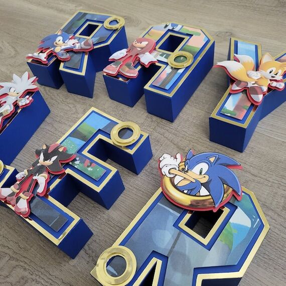 Sonic 3D Letters – Personalized Birthday Pa...